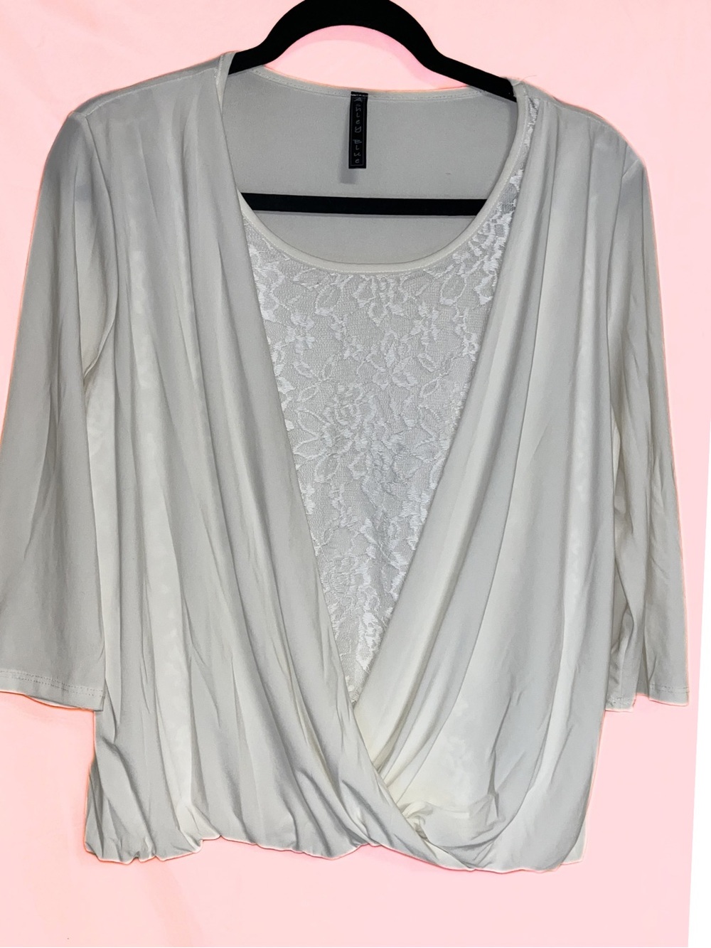 Ashley Blue Lace Yoke Cream Blouse